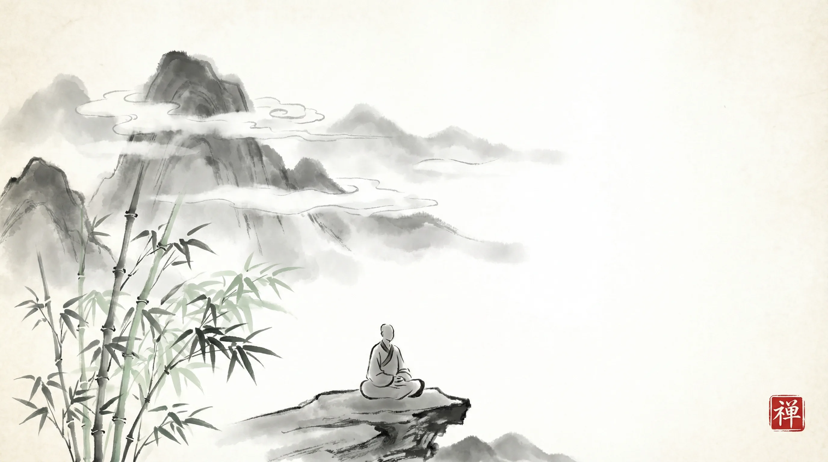 哈希官网 书斋水墨山水全景